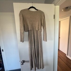 Zara girls, Tan Knit pantsuit wide leg-NWT, 11/12